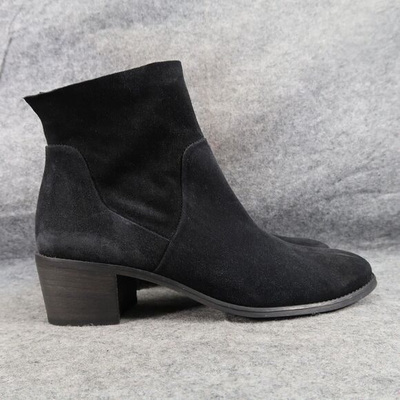 Paul Green Shoe Women 8.5 Bootie Classic Fashion Block Heel Leather Nicole Black - Picture 2 of 16